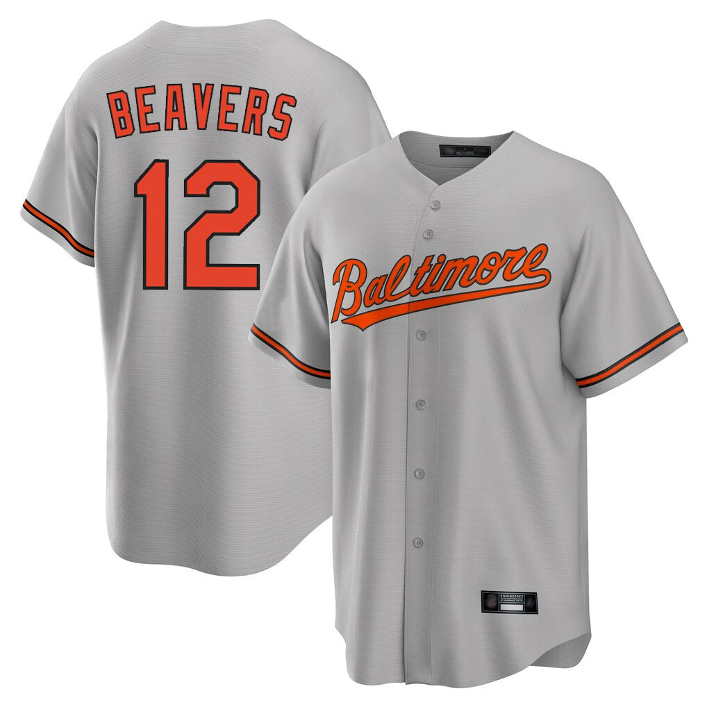 Leonaf B.Orioles #12 Dylan Beavers Player Gray Home Game Stitched Jerseys