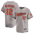 Leonaf B.Orioles #12 Dylan Beavers Player Gray Limited Home Game Stitched Jerseys
