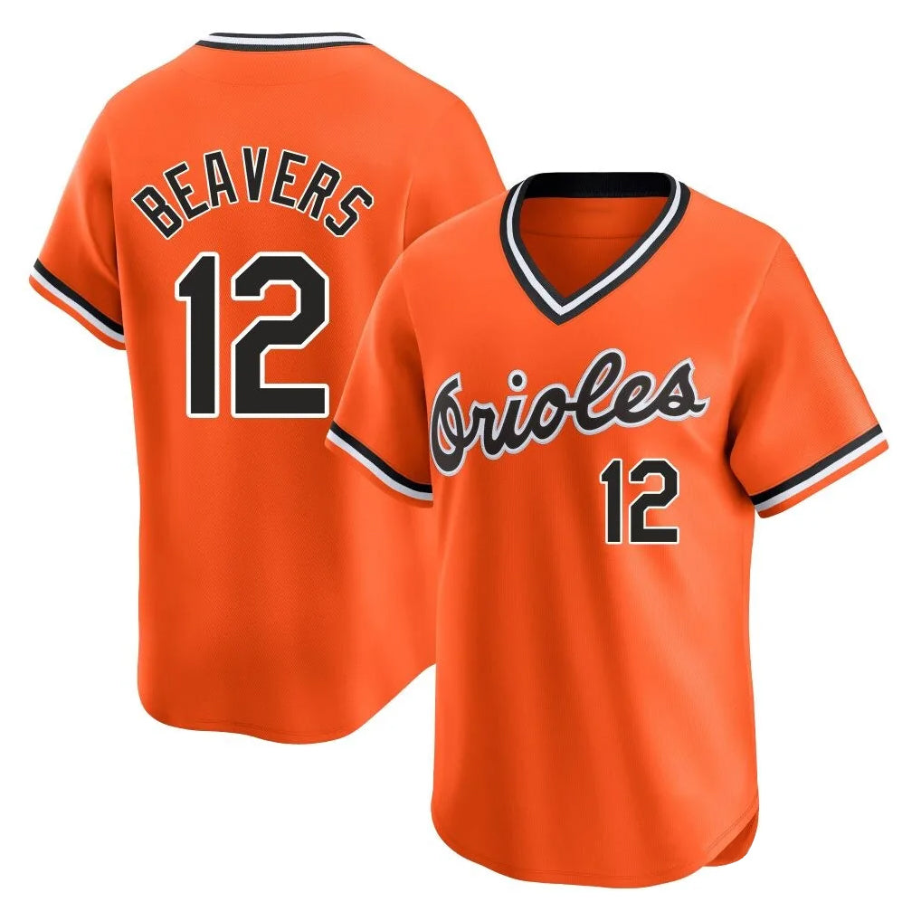Leonaf B.Orioles #12 Dylan Beavers Player Orange T-shirt Limited Home Game Stitched Jerseys