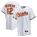 Leonaf B.Orioles #12 Dylan Beavers Player White Home Game Stitched Jerseys