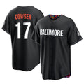 Leonaf B.Orioles #17 Colton Cowser Player Black City Connect Home Game Stitched Jerseys