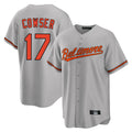 Leonaf B.Orioles #17 Colton Cowser Player Gray Home Game Stitched Jerseys