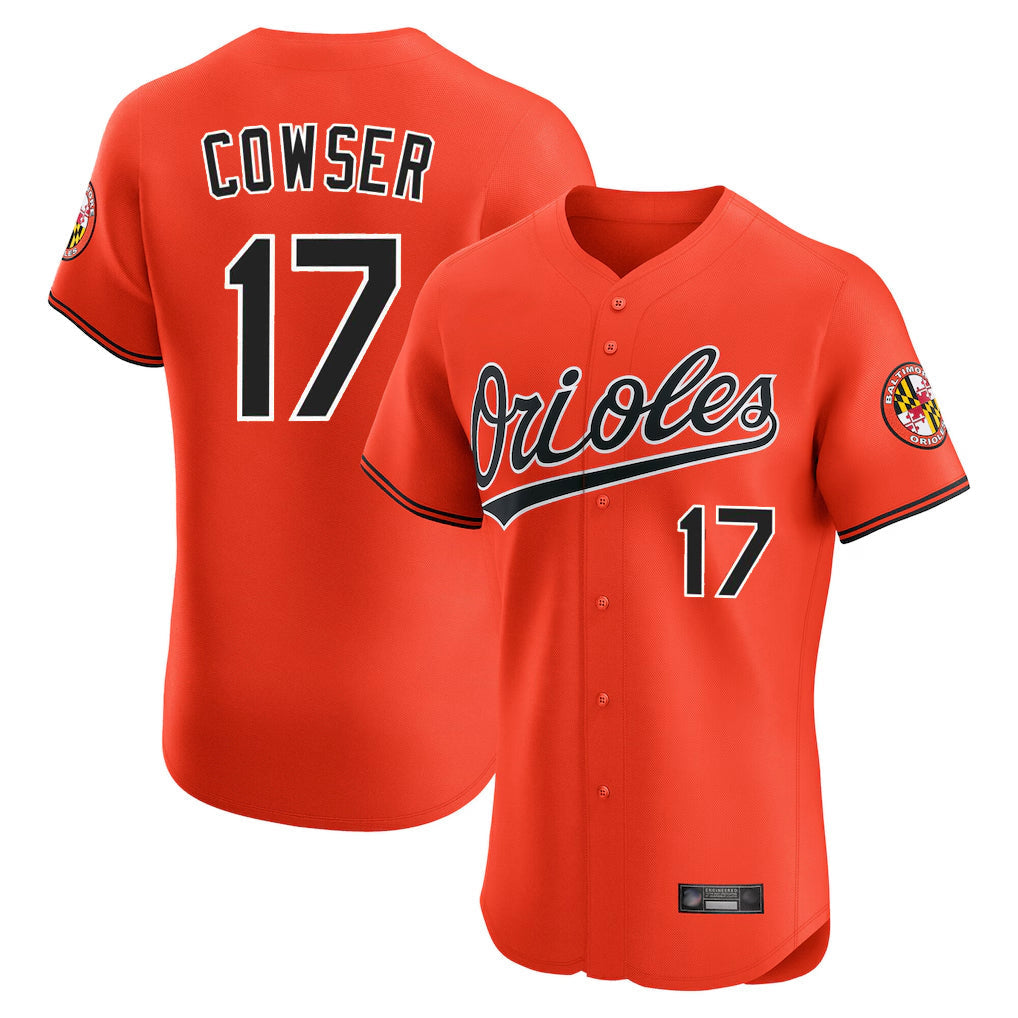Leonaf B.Orioles #17 Colton Cowser Player Orange Limited Elite Home Game Stitched Jerseys