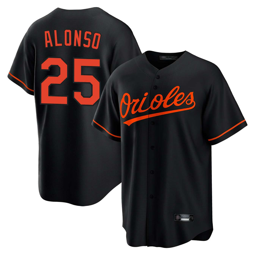 Leonaf B.Orioles #25 Pete Alonso Player Black Home Game Stitched Jerseys