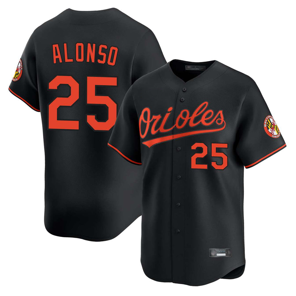 Leonaf B.Orioles #25 Pete Alonso Player Black Limited Home Game Stitched Jerseys