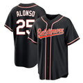 Leonaf B.Orioles #25 Pete Alonso Player Black Out Home Game Stitched Jerseys