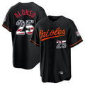 Leonaf B.Orioles #25 Pete Alonso Player Black USA 250 Fourth of July Home Game Stitched Jerseys