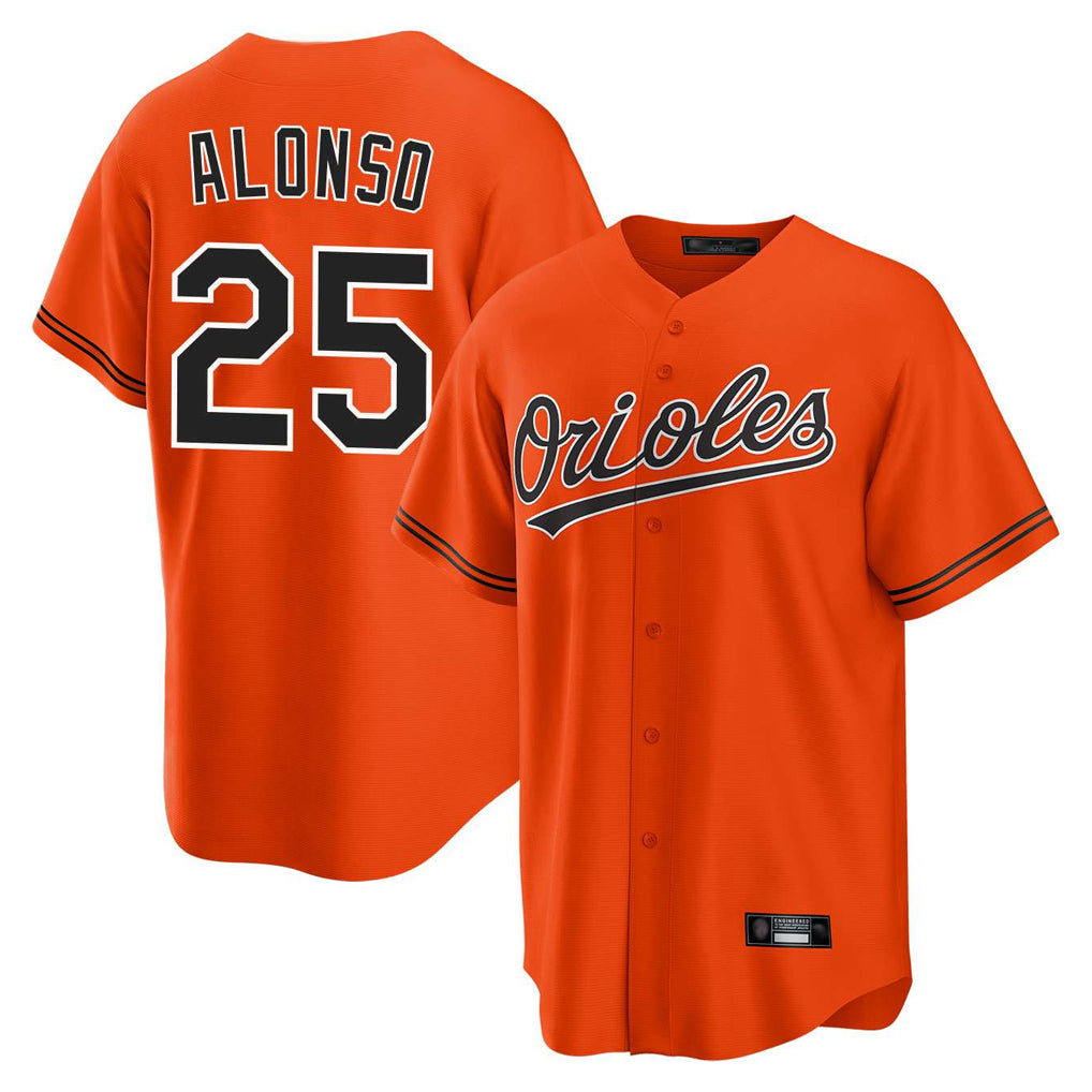 Leonaf B.Orioles #25 Pete Alonso Player Orange Home Game Stitched Jerseys