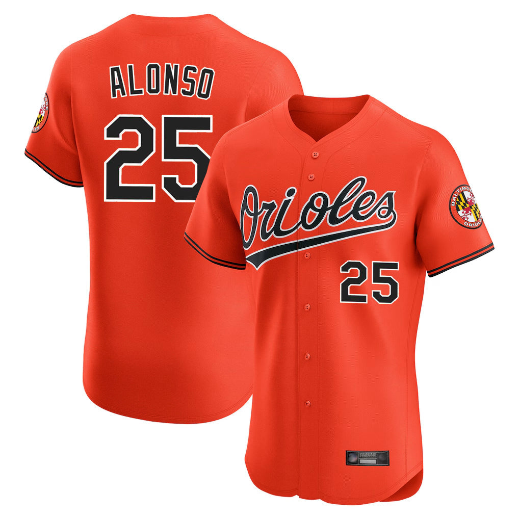Leonaf B.Orioles #25 Pete Alonso Player Orange Limited Elite Home Game Stitched Jerseys
