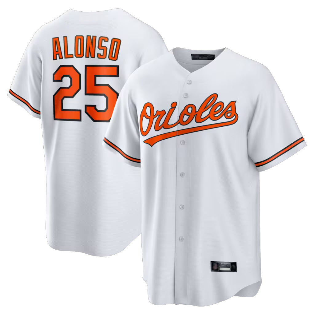 Leonaf B.Orioles #25 Pete Alonso Player White Home Game Stitched Jerseys