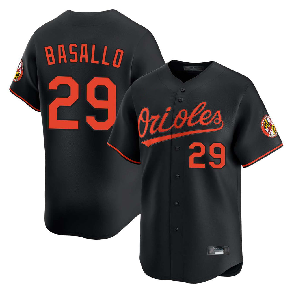Leonaf B.Orioles #29 Samuel Basallo Player Black Limited Home Game Stitched Jerseys