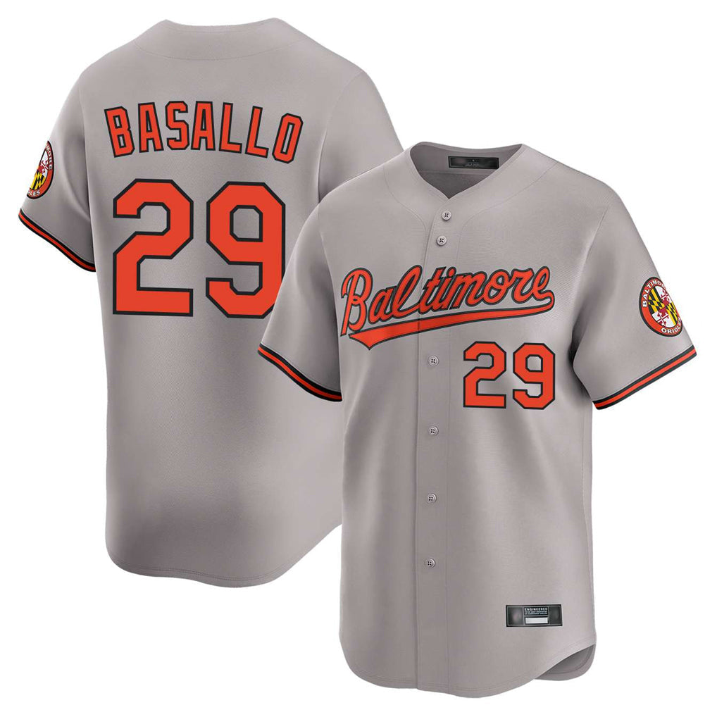 Leonaf B.Orioles #29 Samuel Basallo Player Gray Limited Home Game Stitched Jerseys
