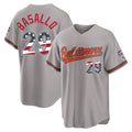 Leonaf B.Orioles #29 Samuel Basallo Player Gray USA 250 Fourth of July Home Game Stitched Jerseys