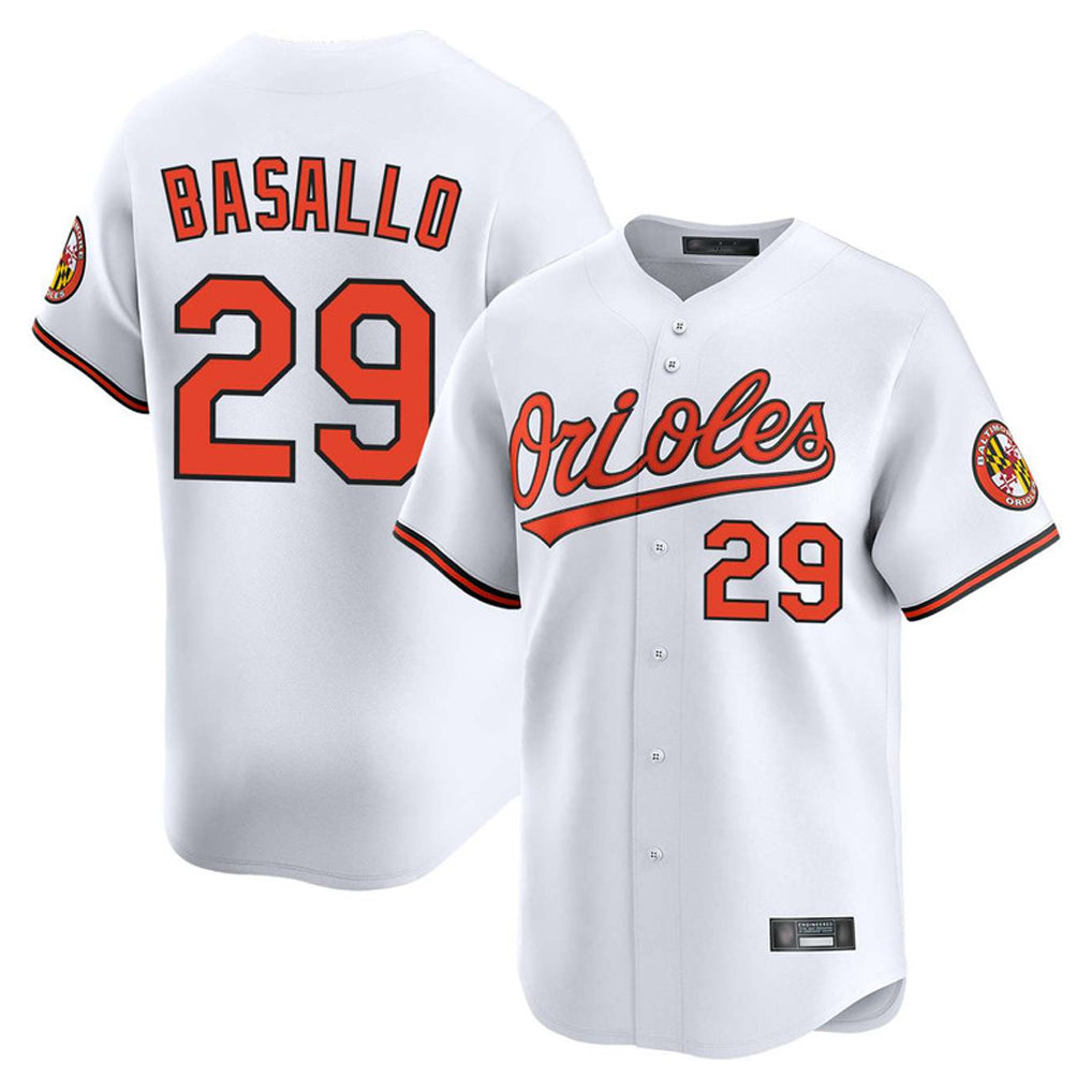 Leonaf B.Orioles #29 Samuel Basallo Player White Limited Home Game Stitched Jerseys