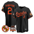 Leonaf B.Orioles #2 Gunnar Henderson Player Black 30th Anniversary of 2131 Home Game Stitched Jerseys