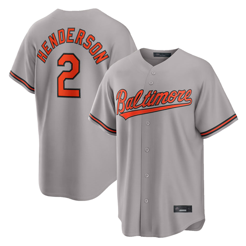 Leonaf B.Orioles #2 Gunnar Henderson Player Gray Home Game Stitched Jerseys