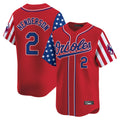 Leonaf B.Orioles #2 Gunnar Henderson Player Red Independence Day Vapor Premier Limited Home Game Stitched Jerseys