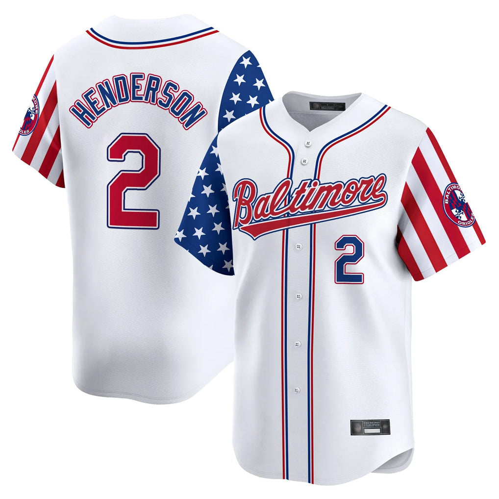 Leonaf B.Orioles #2 Gunnar Henderson Player White Independence Day Vapor Premier Limited Home Game Stitched Jerseys