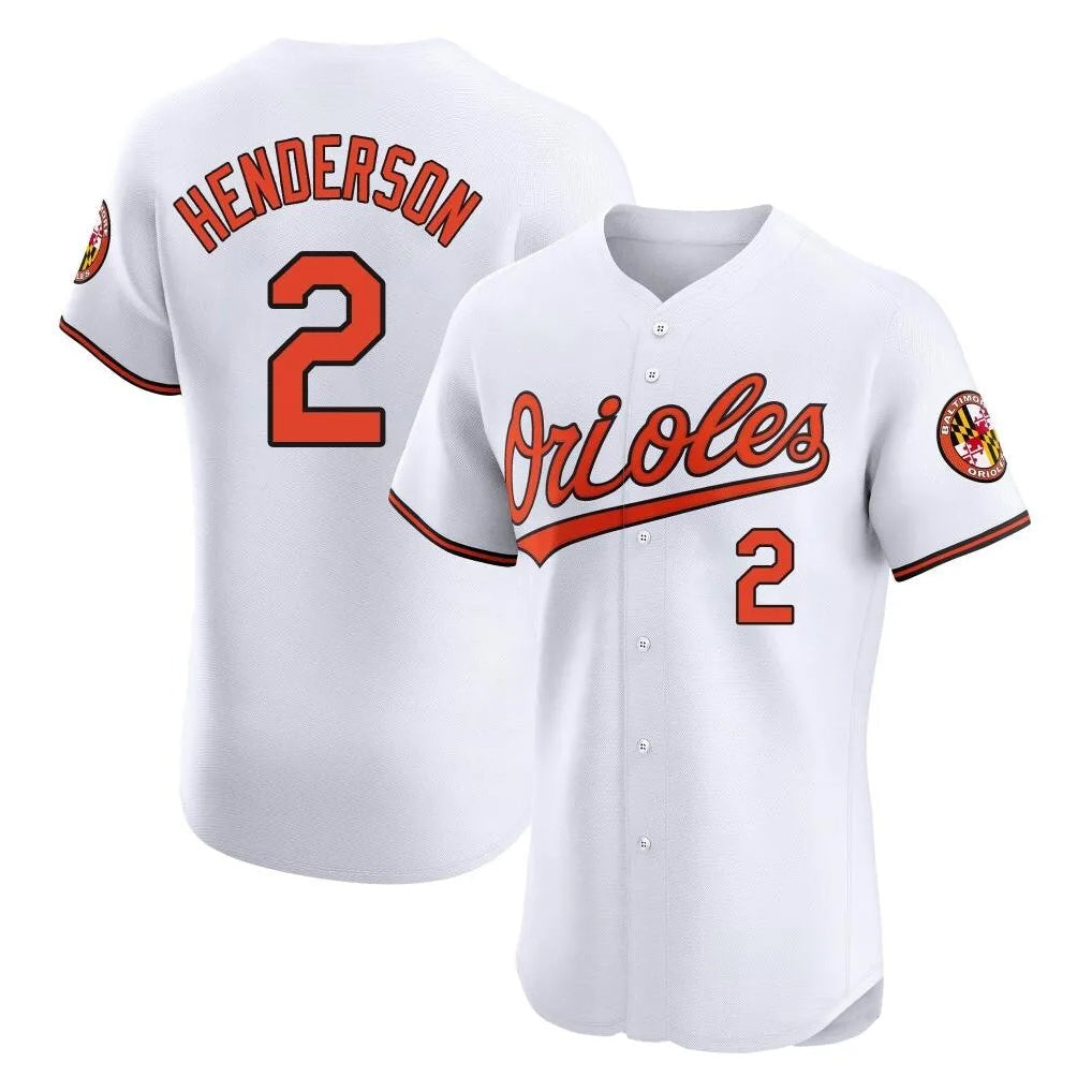 Leonaf B.Orioles #2 Gunnar Henderson Player White Limited Elite Home Game Stitched Jerseys