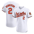 Leonaf B.Orioles #2 Gunnar Henderson Player White Limited Elite Home Game Stitched Jerseys