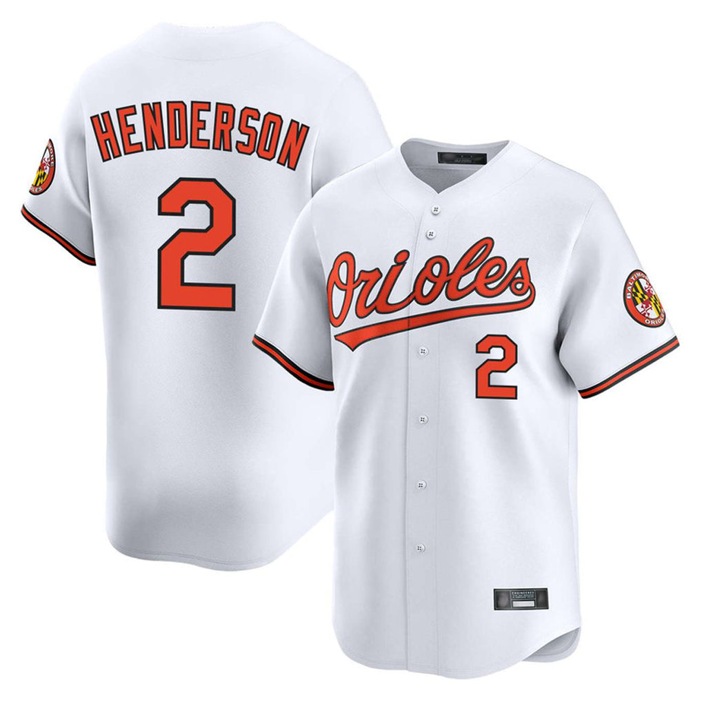 Leonaf B.Orioles #2 Gunnar Henderson Player White Limited Home Game Stitched Jerseys