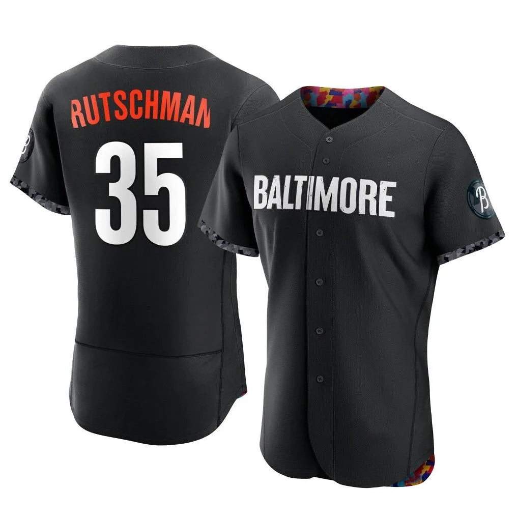 Leonaf B.Orioles #35 Adley Rutschman Black City Connect Limited Elite Home Game Stitched Jerseys