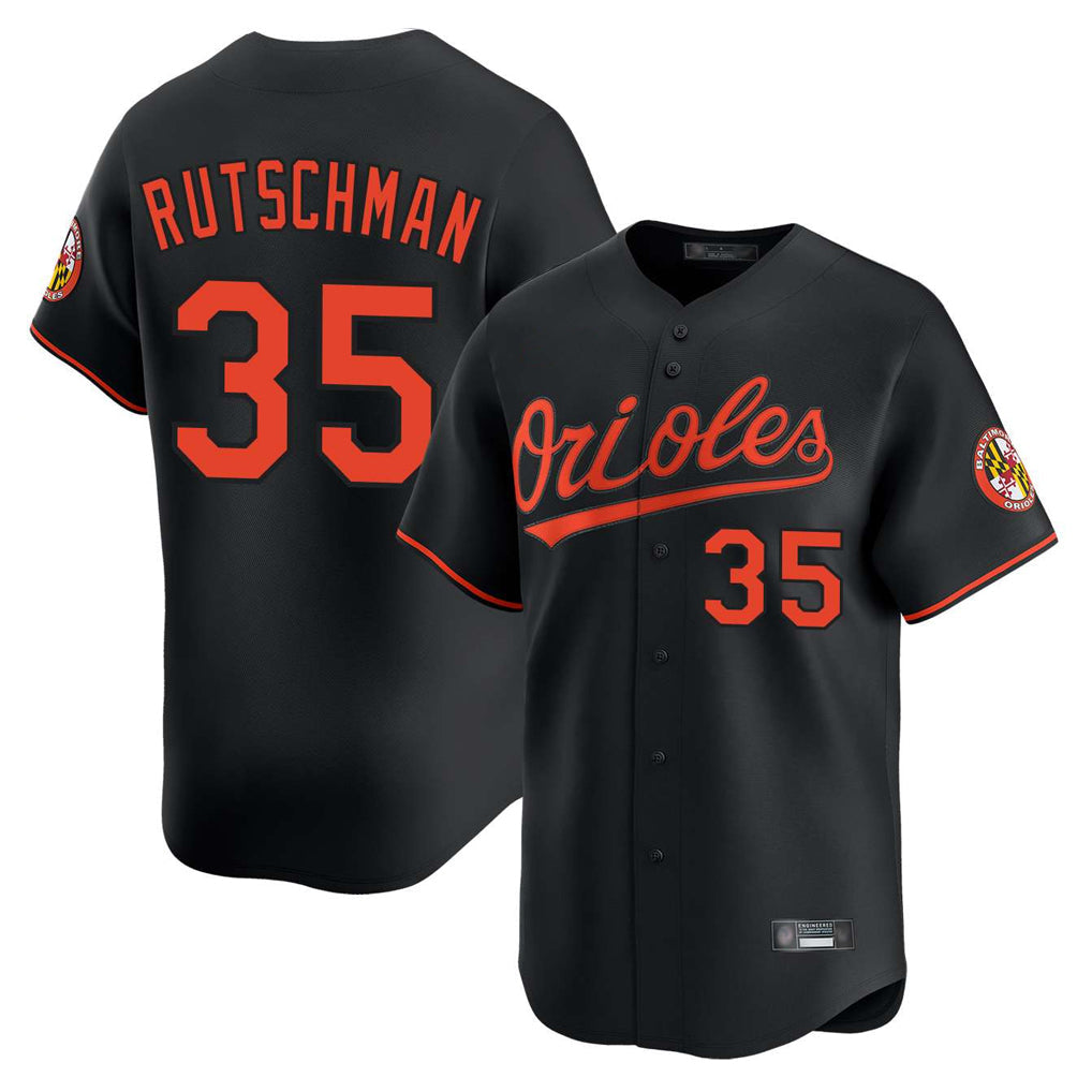 Leonaf B.Orioles #35 Adley Rutschman Black Limited Home Game Stitched Jerseys