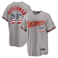 Leonaf B.Orioles #35 Adley Rutschman Gray USA 250 Fourth of July Home Game Stitched Jerseys