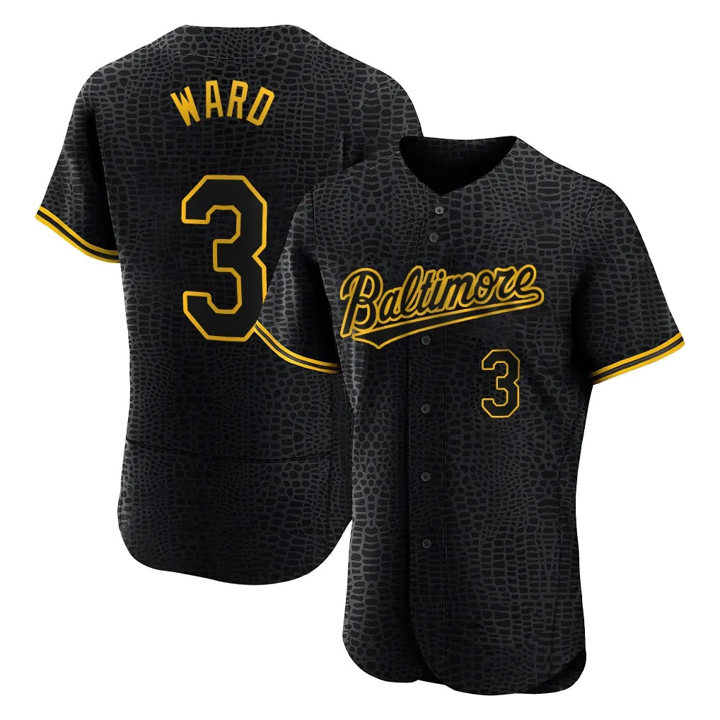 Leonaf B.Orioles #3 Taylor Ward Player Black Snake Skin City Limited Elite Home Stitched Jerseys