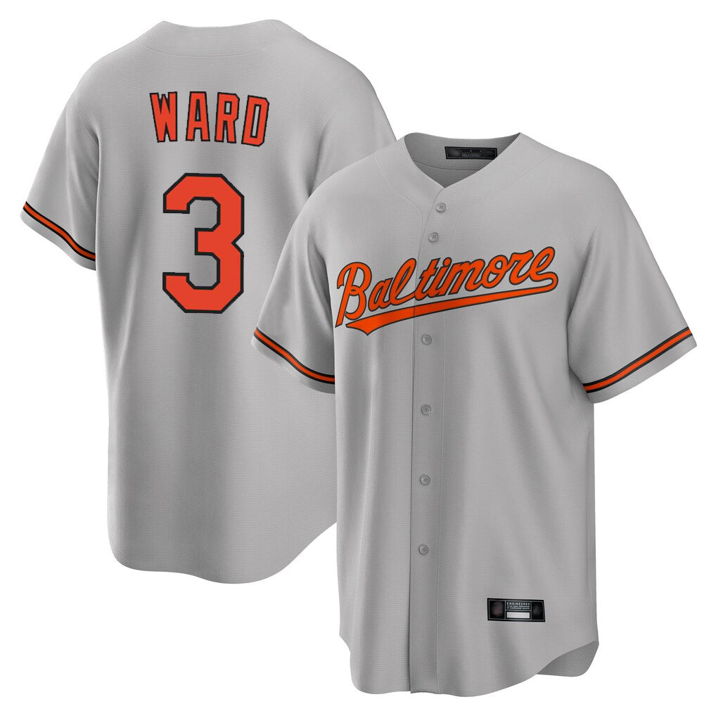 Leonaf B.Orioles #3 Taylor Ward Player Gray Home Game Stitched Jerseys