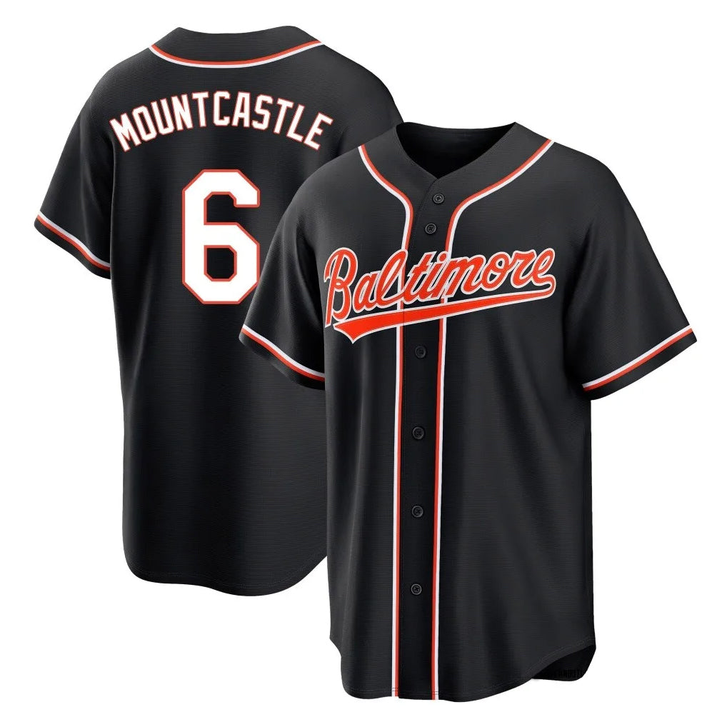 Leonaf B.Orioles #6 Ryan Mountcastle Player Black Out Home Game Stitched Jerseys