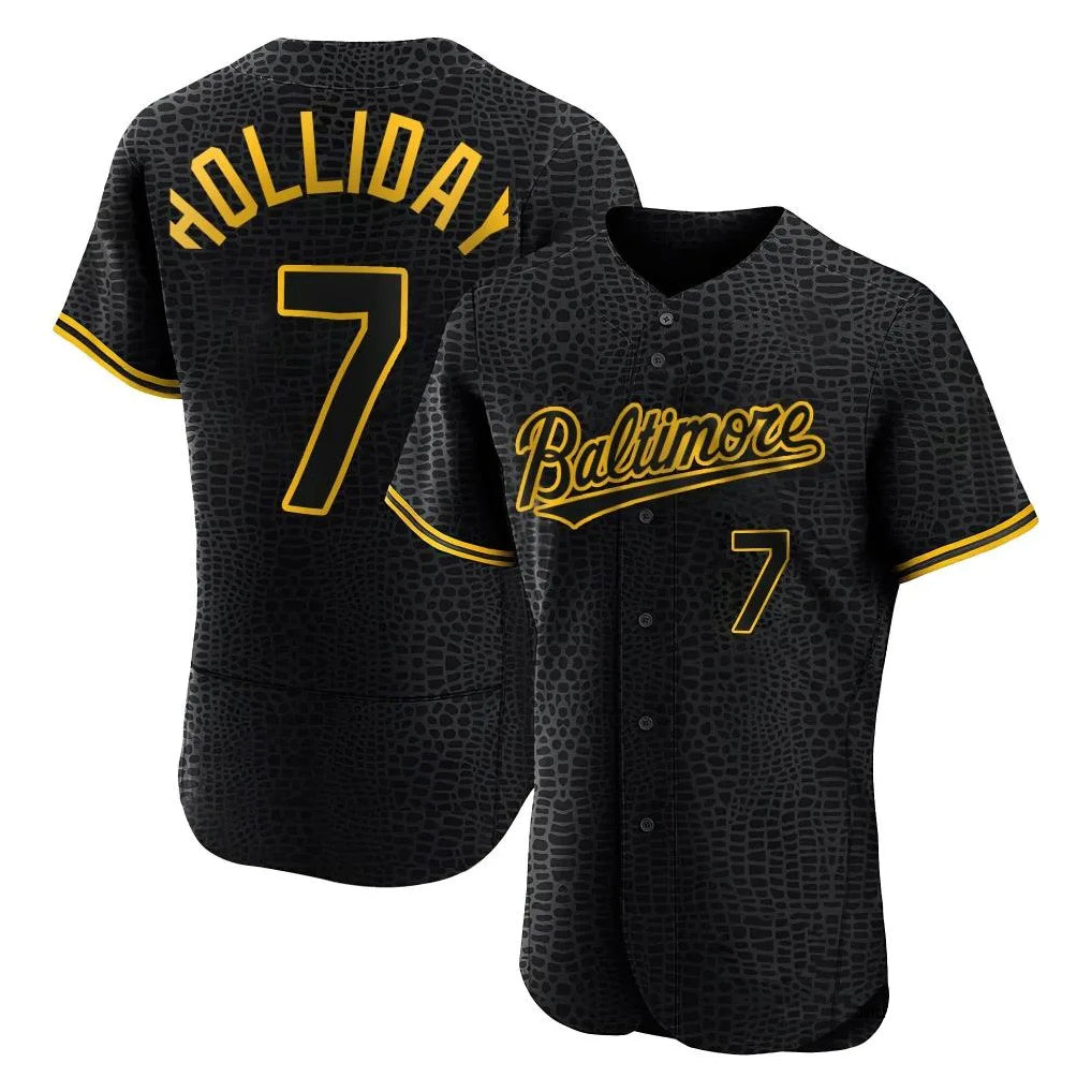 Leonaf B.Orioles #7 Jackson Holliday Player Black Snake Skin City Limited Elite Home Stitched Jerseys