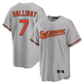 Leonaf B.Orioles #7 Jackson Holliday Player Gray Home Game Stitched Jerseys