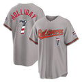 Leonaf B.Orioles #7 Jackson Holliday Player Gray USA 250 Fourth of July Home Game Stitched Jerseys