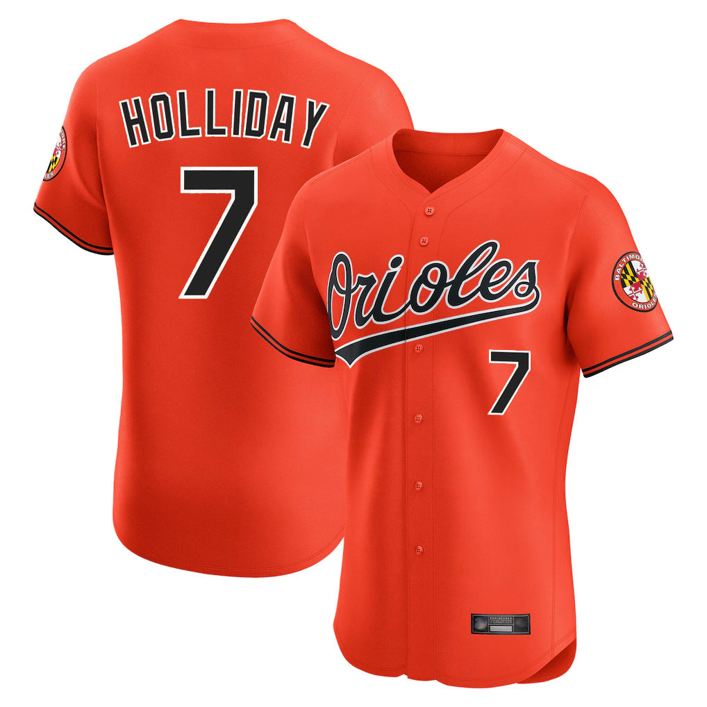 Leonaf B.Orioles #7 Jackson Holliday Player Orange Limited Elite Home Game Stitched Jerseys