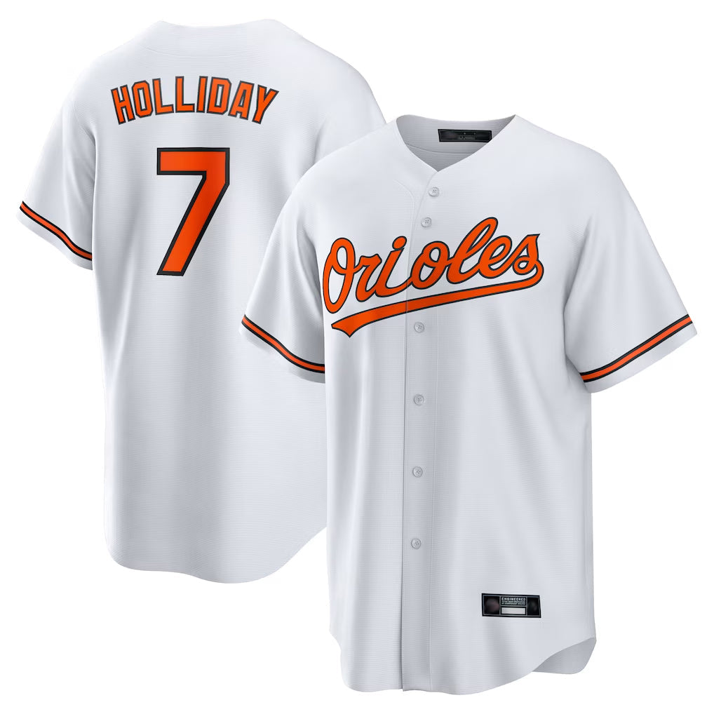 Leonaf B.Orioles #7 Jackson Holliday Player White Home Game Stitched Jerseys
