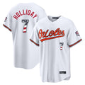 Leonaf B.Orioles #7 Jackson Holliday Player White USA 250 Fourth of July Home Game Stitched Jerseys