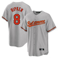 Leonaf B.Orioles #8 Cal Ripken Player Gray Home Game Stitched Jerseys