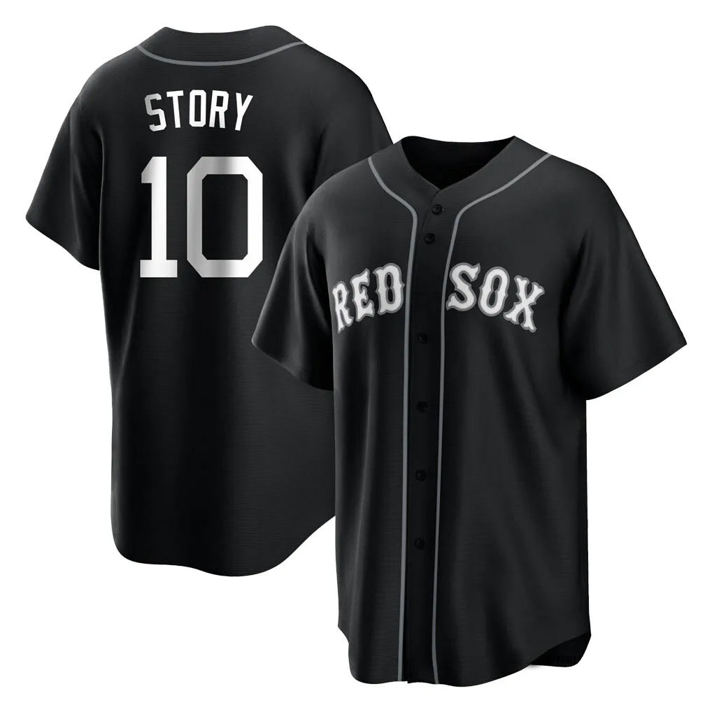 Leonaf B.Red Sox #10 Trevor Story Player Black Home Game Stitched Jerseys