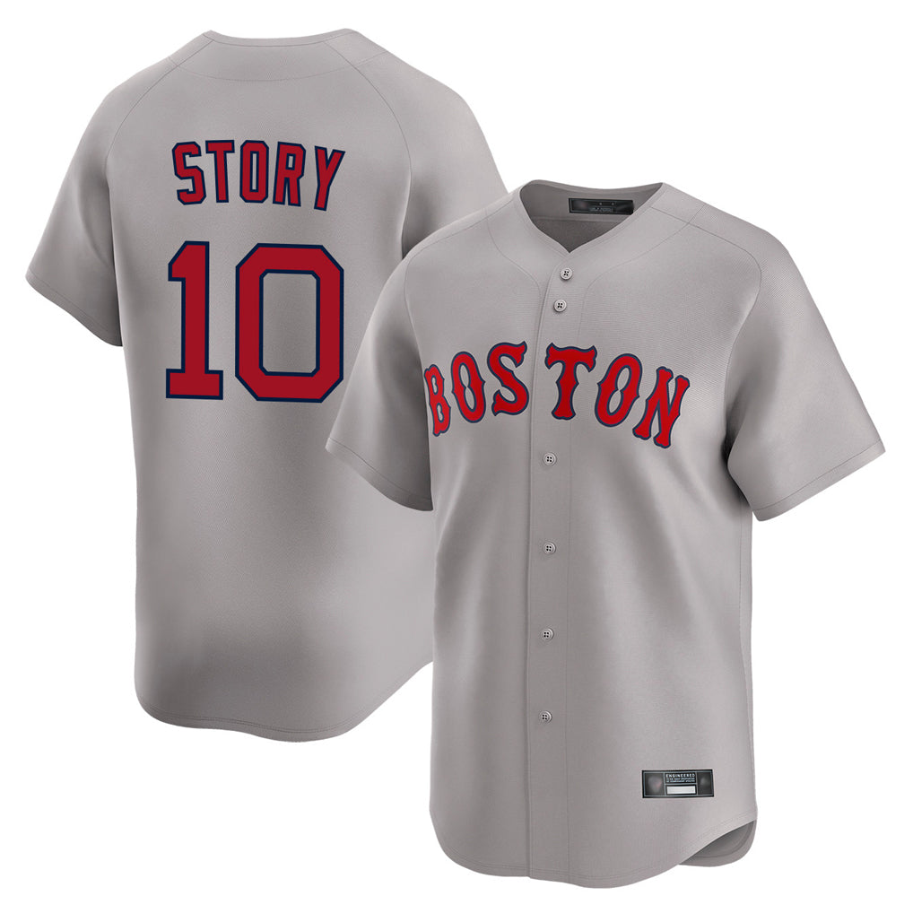 Leonaf B.Red Sox #10 Trevor Story Player Gray Road Limited Home Game Stitched Jerseys