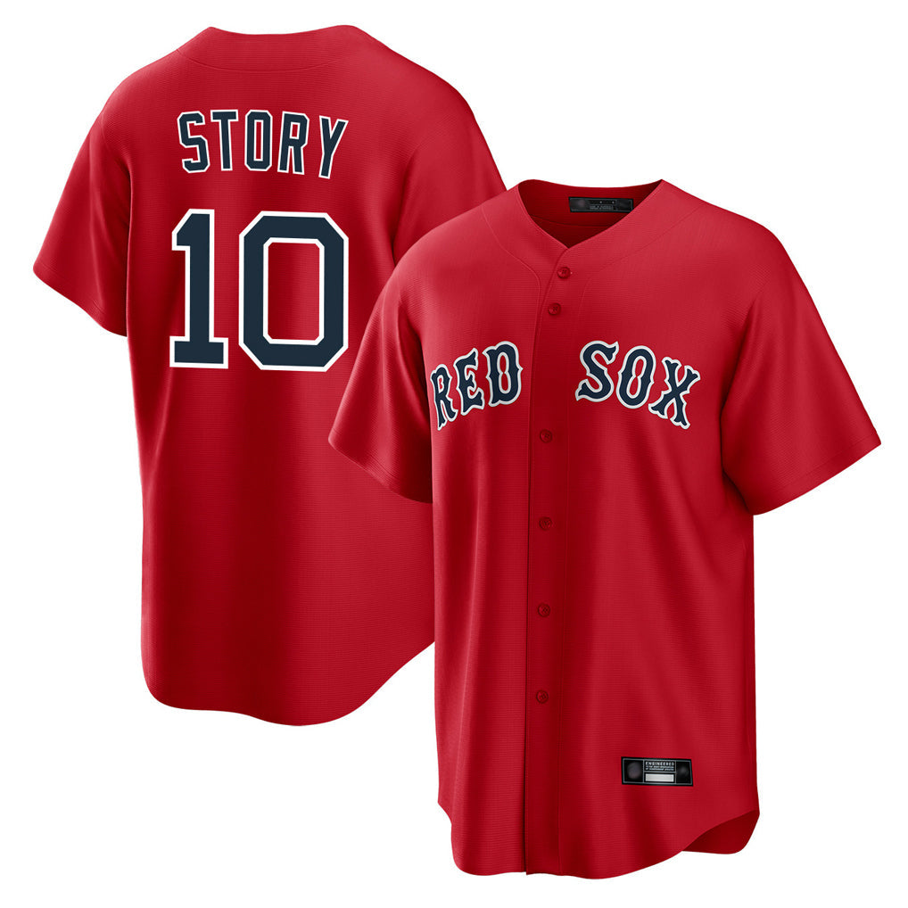 Leonaf B.Red Sox #10 Trevor Story Player Red Home Game Stitched Jerseys