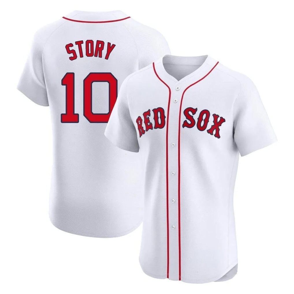 Leonaf B.Red Sox #10 Trevor Story Player White Limited Elite Home Game Stitched Jerseys