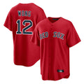 Leonaf B.Red Sox #12 Connor Wong Player Red Home Game Stitched Jerseys