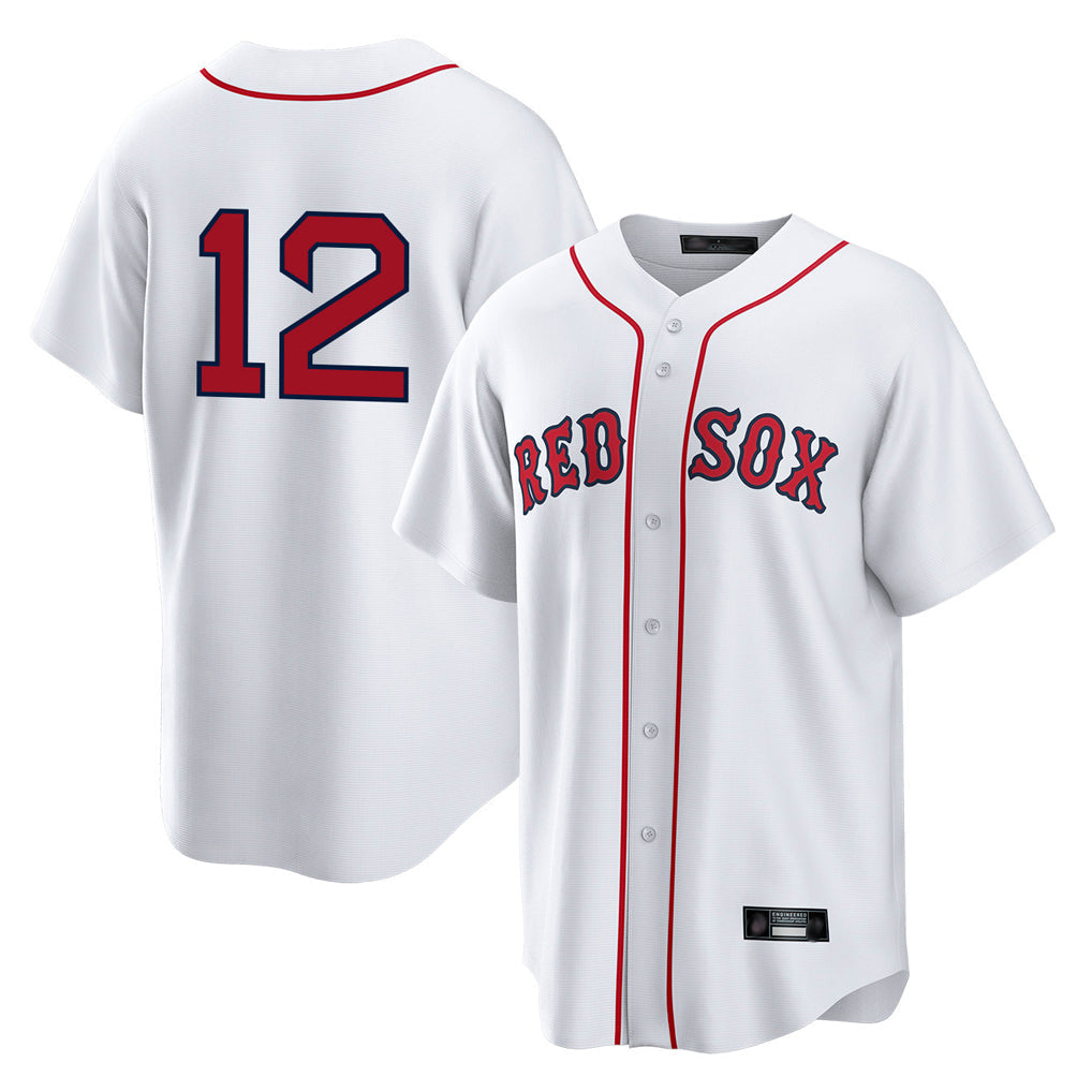 Leonaf B.Red Sox #12 Connor Wong Player White Home Game Stitched Jerseys