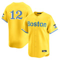 Leonaf B.Red Sox #12 Connor Wong Player Yellow Limited Home Game Stitched Jerseys