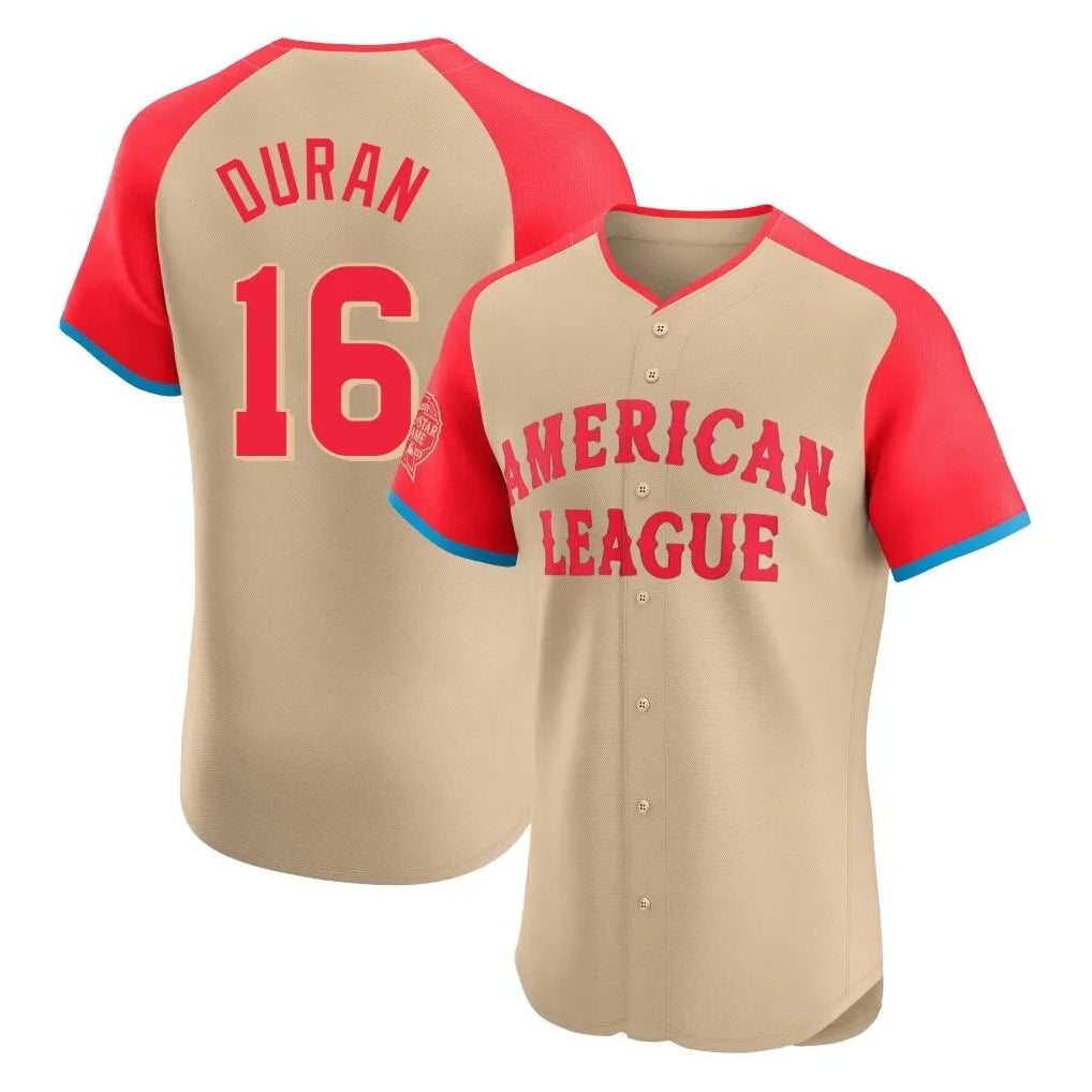 Leonaf B.Red Sox #16 Jarren Duran Player Cream All-Star Short-Sleeved Limited Elite Home Game Stitched Jerseys