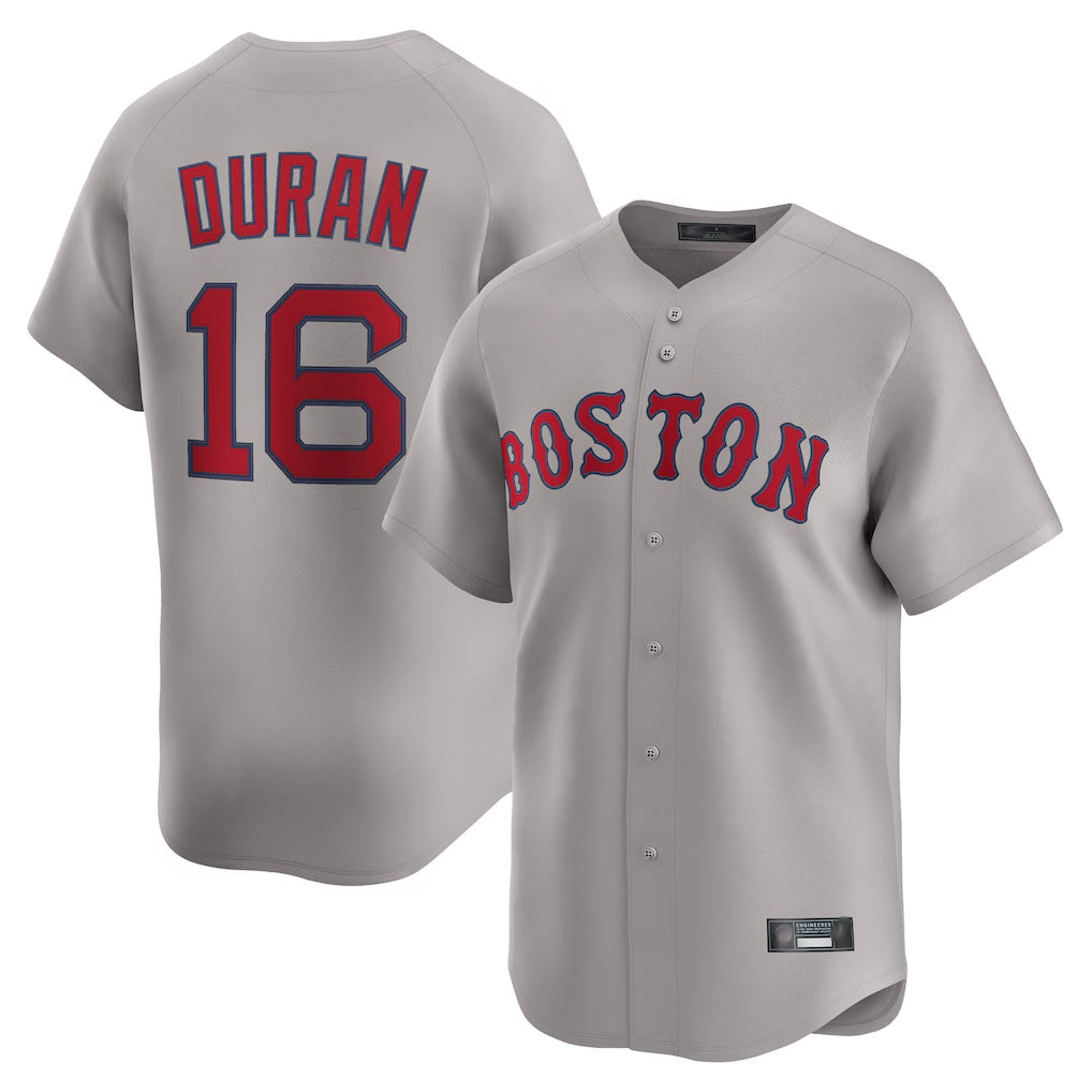 Leonaf B.Red Sox #16 Jarren Duran Player Gray Road Limited Home Game Stitched Jersey