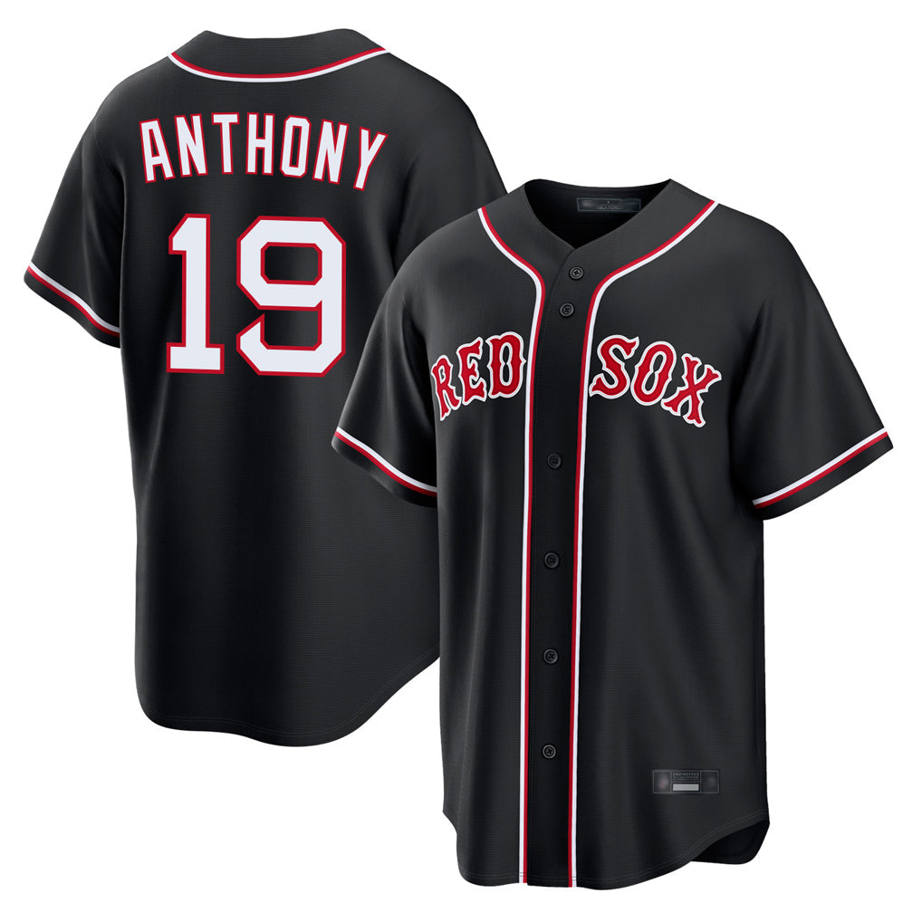 Leonaf B.Red Sox #19 Roman Anthony Player Black Out Home Game Stitched Jerseys