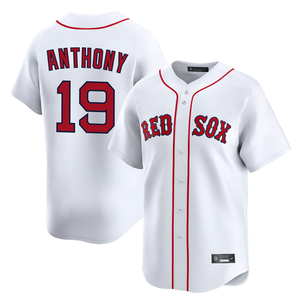 Leonaf B.Red Sox #19 Roman Anthony Player White Limited Home Game Stitched Jerseys