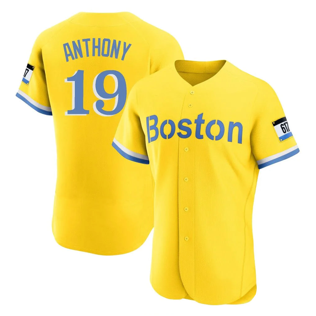 Leonaf B.Red Sox #19 Roman Anthony Player Yellow Limited Elite Home Game Stitched Jerseys